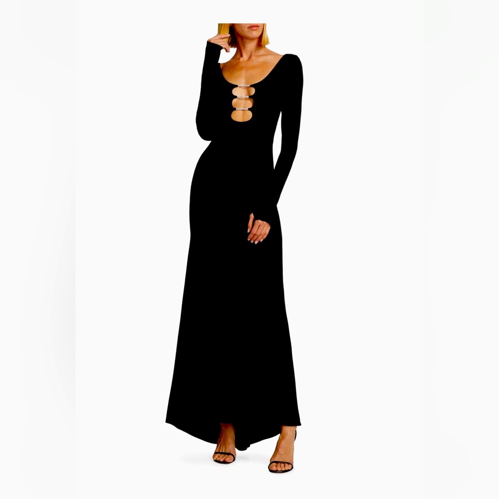Alice + Olivia Kalena Jersey Cut-Out Maxi Dress NWT